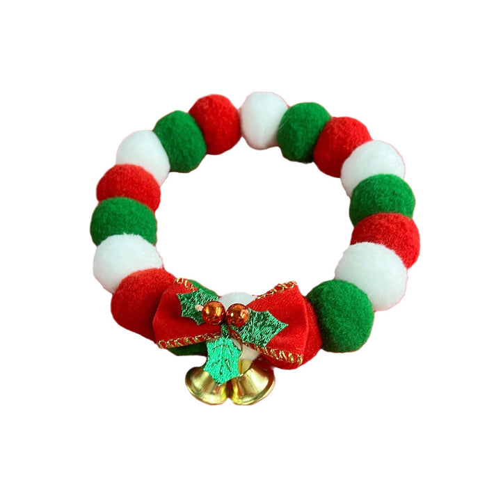 Festive Plush Ball Pet Necklace-Perfect for Christmas-Cat & Dog Festive Accessory